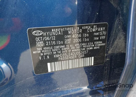 2013 Hyundai Elantra Gt из США, поврежденный, VIN KMHD35LE4DU052657